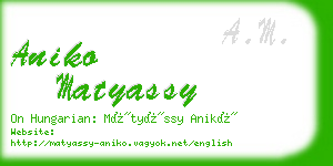 aniko matyassy business card